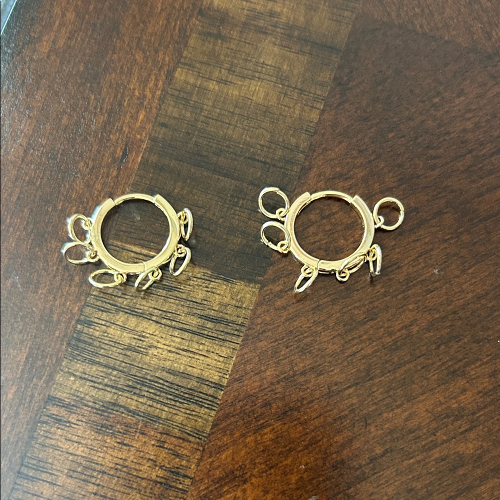 Anthropologie Gold Multi-Loop Connector Earrings